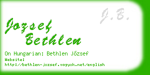 jozsef bethlen business card
